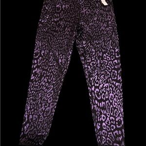 Victoria's Secret NWT Metalic Purple Animal Print Leggings
